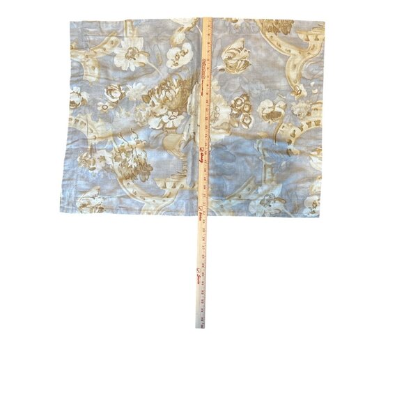 Ralph Lauren Set Of 2 Floral Print Cotton Pillowcase Beige & Blue Vintage Style - Picture 4 of 7